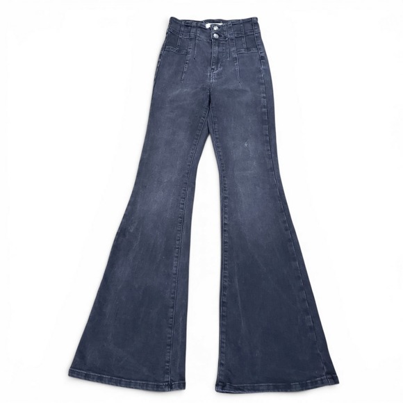 Free People Denim - Free People Jeans 27 Black Jayde Flare Bell Bottom Boho Casual Festival 70s